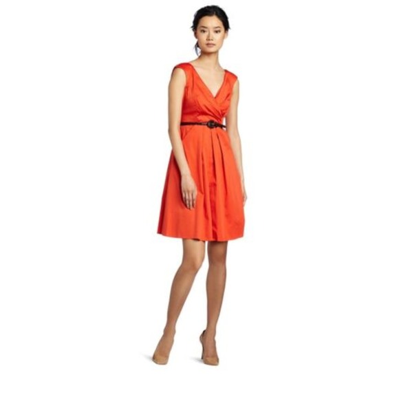 JESSICA SIMPSON Fit & Flare Dress In Red Clay 2 - Picture 2 of 8